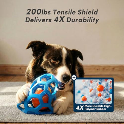 Unique Interactive Dog Toy with Ball-in-Ball Design, 4X Durable Rubber Outer Shell & Inner Smart Automatic Bouncing Ball to Keep Them Busy, Fetch & Puzzle Toys for Medium, Large High Energy Dogs