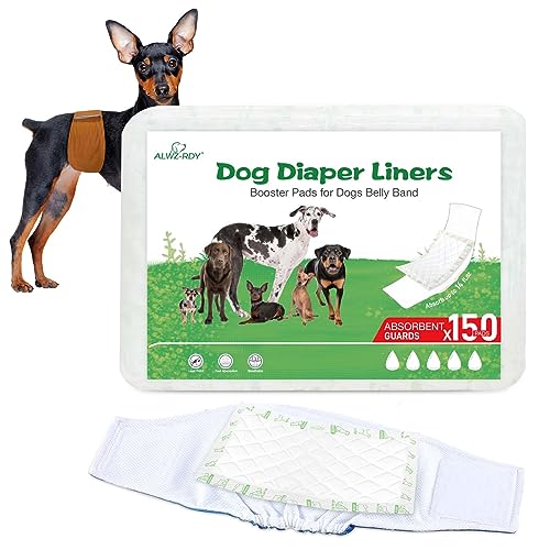 Dog Diaper Liners 100ct Super Absorption Disposable Dog Diaper Booster Pads Leak-Proof for Female and Male Fit Most Reusable Pet Belly Bands, Wraps and Period Diapers(Regular, S-100ct) - size: Regular