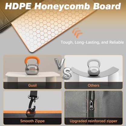 Gusil Back Seat Extender for Dogs: Mobile Cozy Pet Den! Skin-Safe Padding, Heavy-Duty PU Leather with Hard Bottom, 450lb Capacity-Waterproof, Non-Slip, 45% More Space (Fits Cars, SUVs & Small Trucks)