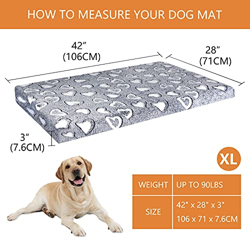 VANKEAN Stylish Dog Bed for Crate - Reversible Cool & Warm, Waterproof Inner, Firm Support, Machine Washable, XXL to Small, Grey - size: XL(42 x 28 x 3")