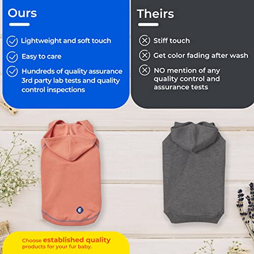 Blueberry Pet Essentials Soft & Comfy Better Basic Cotton Blend Dog Hoodie Sweatshirt in Charcoal Grey, Back Length 16", Pack of 1 Jacket for Dogs - color: Dog Hoodie - Charcoal Grey, size: 16 inch (Pack of 1)