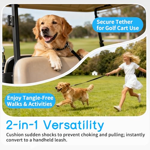 Golf Cart Dog Seat Leash & Safety Harness | Adjustable Pet Seat Belt with Tangle-Free Retractable Strap, Fits All Golf Cart Models (for Single Dog) - size: Single Dog