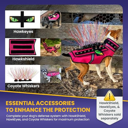 CoyoteVest SpikeVest Dog Harness | Stab-Resistant Protective Vest | Coyote Vest for Dogs | Defends Against Coyotes, Dogs, Birds of Prey | Reflective Safety, Made in USA (S-Yellow) - color: Yellow, size: Small