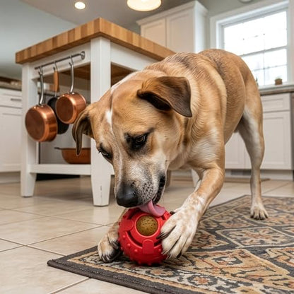 SPOT Seek-A-Treat Double Puzzle Ball Dog Toy, 3.25 in Durable Rubber Treat Dispenser with Dual Openings for Mental Stimulation & Long-Lasting Play, for Dogs up to 50 lbs