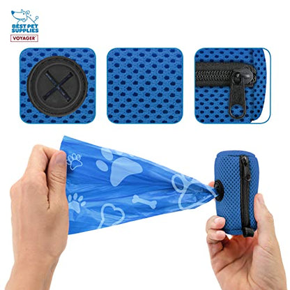 Best Pet Supplies 강아지 배변 봉투 홀더 목줄 부착물, 15개의 가방 포함, 로열 블루, 여행, 산책, 공원 및 실외 사용을 위한 재사용 가능한 메시 디스펜서 파우치, 클립온으로 부드럽고 내구성이 뛰어납니다 - color: 메시 (로열 블루), size: 1 개(1 팩)