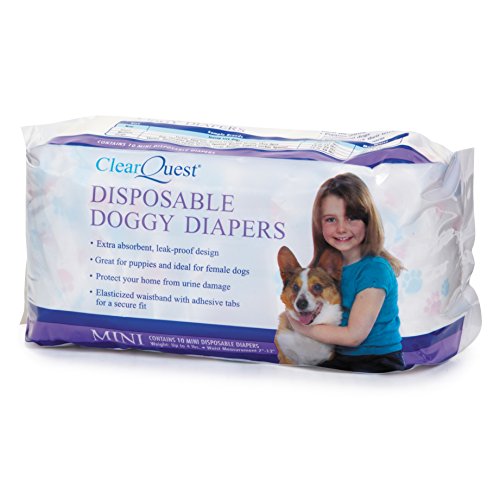 ClearQuest Disposable Doggy Diapers, Super Absorbent Leak-Proof Pet Diapers - size: Mini