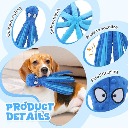 AprYew Octopus Dog Toys, No Stuffing Crinkle Dog Toys for Aggressive Chewers, Durable Interactive Chew Toys for Small, Medium and Large Dogs Training and Reduce Boredom (3PCS) - color: 3PCS