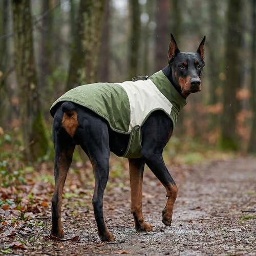 Waterproof Dog Raincoat with Harness Opening, Reflective Dog Rain Jacket for Dogs, Adjustable Drawstring Neck & Secure Belly Strap, Windproof Outdoor Pet Coat, Green (Medium) - size: Medium