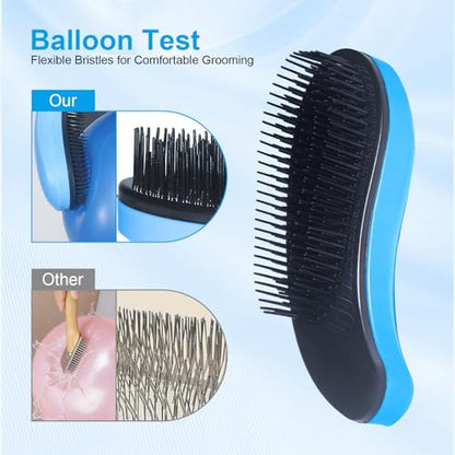 Small Dog Brush- Grooming Tool for Teddy, Yorkies, Maltese, Shih Tzu, Chihuahua - Puppy Hair Brush (Blue) - color: Blue