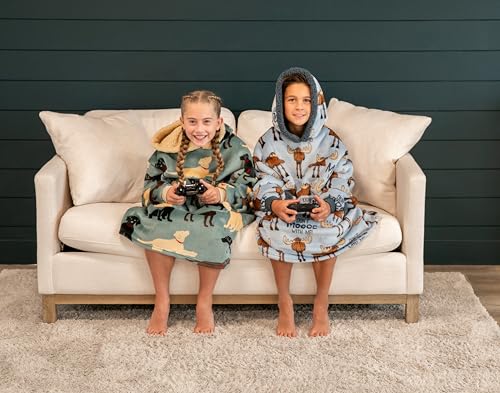 LazyOne Oversized Kid Blanket Hoodie, Oversized Hoodies for Girls and Boys, Wearable Blankets - color: Don't Moose Kid Blanket Hoodie