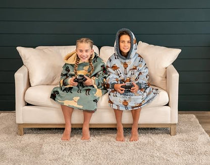 LazyOne Oversized Kid Blanket Hoodie, Oversized Hoodies for Girls and Boys, Wearable Blankets - color: Don't Moose Kid Blanket Hoodie