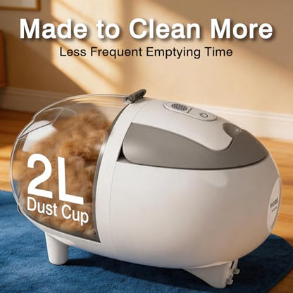 Dog Grooming Vacuum, 13000Pa & 2L Dust Cup & <55dB, 5-in-1 Self-Cleaning Pet Hair Vacuum with Spray Brush for Shedding, Quiet Deshedding Kit for Dogs Cats - color: Off-white