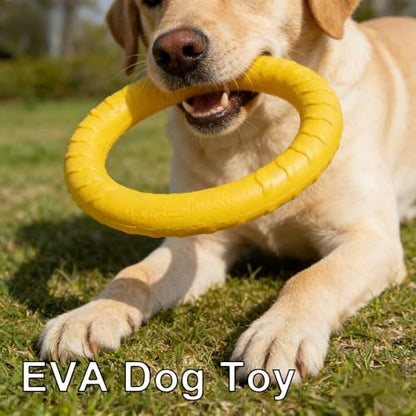 Pet Toy Flying Discs for Large/Medium Dogs, Durable Rubber Fetch Frisbee, Soft Lightweight Interactive Outdoor Throw Toy for Aggressive Chewers, Training Exercise Pet Play Toy