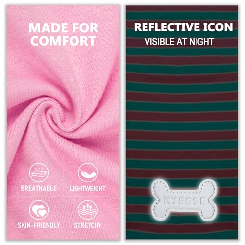KYEESE 2Pack Dog Shirt, Soft Striped Dogs T Shirts, Lightweight Doggie Tank Top Cat Clothes, Sleeveless Dog Shirt for Small Dogs, Stretchy Pet Vest, Pink, Small - color: 01# 2Pack (Pink+Striped), size: Small (4-7lbs)