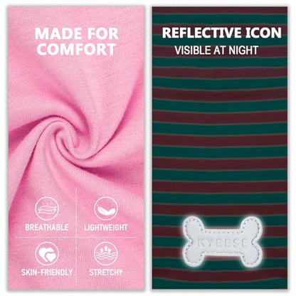 KYEESE 2Pack Dog Shirt, Soft Striped Dogs T Shirts, Lightweight Doggie Tank Top Cat Clothes, Sleeveless Dog Shirt for Small Dogs, Stretchy Pet Vest, Pink, Small - color: 01# 2Pack (Pink+Striped), size: Small (4-7lbs)