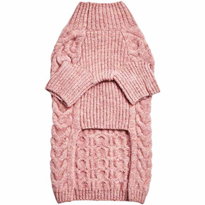 Blueberry Pet Classic Fuzzy Textured Knit Pullover Turtle-Neck Dog Sweater in Rainbow Pink, Back Length 14", Pack of 1 Clothes for Dogs - color: Rainbow Pink, Turtle-neck, size: 14 inch