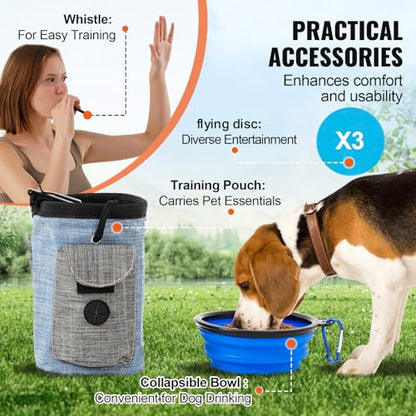 VEVOR Dog Agility Training Equipment, 13pcs Dog Agility Course Backyard Set, 2 Tunnels with Sandbags,Adjustable Hurdles,Weave Poles,Jump Ring,Pause Box, Puppy Obstacle Course Kit with Storage Bag - size: 13 Pcs Set