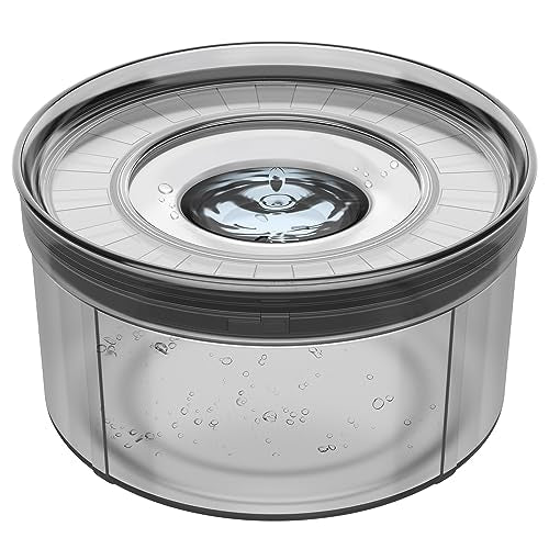 Techphardo 1Gallon No Spill Dog Water Bowl-3.8L Large Capacity, BPA-Free, Anti-Splash & Anti-Digging Design with Non-Slip Base for Messy Drinkers - color: Smoky