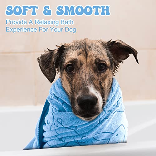 Peryiter 8 Pcs Dog Drying Towels Bulk 55'' x 28'' Pet Grooming Absorbent Microfiber Dog Bath Towels Quick Drying Puppy Bathing Towel for Small Medium Large Cats Pets Bathing Grooming(Blue) - color: Blue