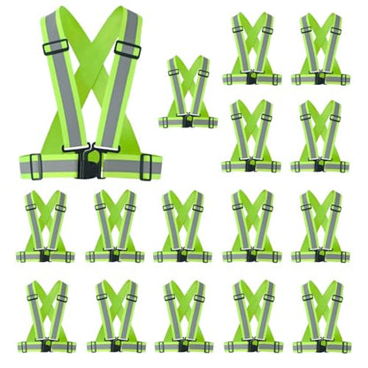 2.0 IN High Visibility Reflective Safety Strap for Construction, Running, Cycling - color: 16pc-yellow, size: XX-Large