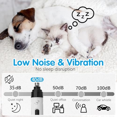 Silent Groom Pro Nail Grinder, Silent Grind Pro for Dogs, Silent Grind Pro, Silent Grind Pro Dog Nail Trimmer, New Electric Dog Nail Clippers for Dog Nail Grinders Rechargeable