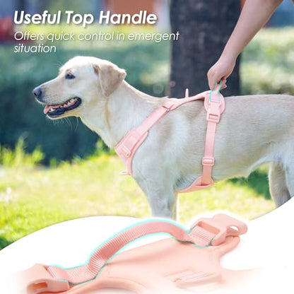 No Pull Dog Harness, Puppy Vest with Front Clip for Small Medium Large Sized Dog(Light Pink,XL) - color: Light Pink, size: XL(Neck:24.8-38.6", Chest:29.1-45.3")