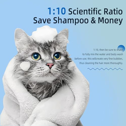 Electric Rotating Massage Dog Shampoo Spray Dispenser with Foam Brush [2026 Upgraded Version] Dual-core Electric pet Bath Brush | 2-Speed Variable Frequency SPA × Double Bubbles