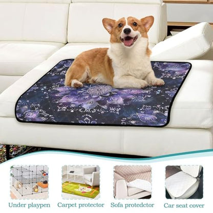 Qilmy Mandala Pet Mat, Waterproof Reusable Dog Training Pad Anti-Slip Pet Creat Pad for Small Medium Large Dogs and Cats - size: Smallx3
