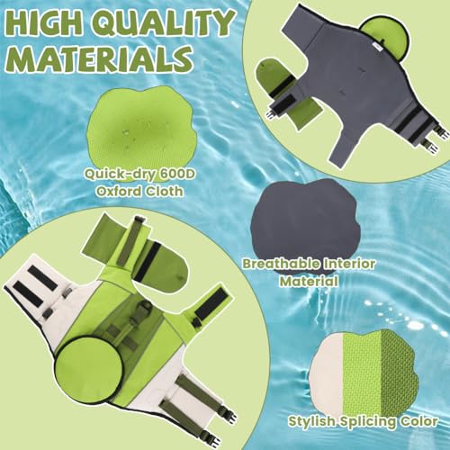 EMUST Life Jacket for Dogs, Adjustable Dog Life Vest for Swimming & Boating, Pet Safety Vest with Durable Rescue Handle and Reflective Stripes, Green, XL