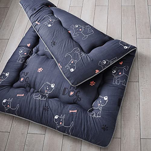 Floor Mattress for Adults Traditional Japanese Floor Futon Mattresses Foldable Guest Bed Camping Mattress Roll Up Sleeping Pad Thicken Tatami Mat with Mattress Cover,Dog,Full(120x200cm) - color: Dog, size: Full(120x200cm)