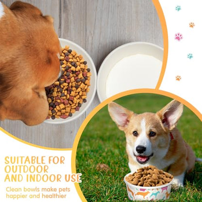 Mifoci 100 Pcs Disposable Dog Bowls 1.5 Cups Pets Disposable Feeding Bowls for Dogs and Cats Pets Paper Travel Cups for Small Medium Dogs Cats Puppy Kitten Dry or Wet Serving Food Water (Classic) - style: Classic
