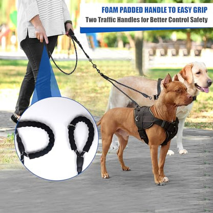 Dual Dog Leash, 360° Anti-Tangle, No Pull, Double Handle & Reflective Double Dog Leash – Perfect for Small/Medium Dogs - color: Black, size: 2 Way