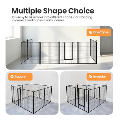 Simple Deluxe Dog Playpen Outdoor Indoor, 32 Inch 8 Panels Dog Fence for Small/Medium Dogs Puppy, Perfect Dog Pen for Camping, Yard, RV, Garden Fence, Black - size: 32 Inch 8 Panels