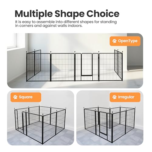 Simple Deluxe Dog Playpen Outdoor Indoor, 32 Inch 6 Panels Dog Fence for Small Dogs Puppy, Perfect Dog Pen for Camping, Yard, RV, Garden Fence, Black - size: 32 Inch 6 Panels