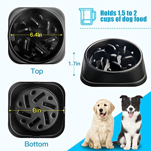 UPSKY Slow Feeder Small Dog Puzzle Bowl Feeder - Anti-Slip, Anti-Bloat, Anti-Choking - color: C-Black