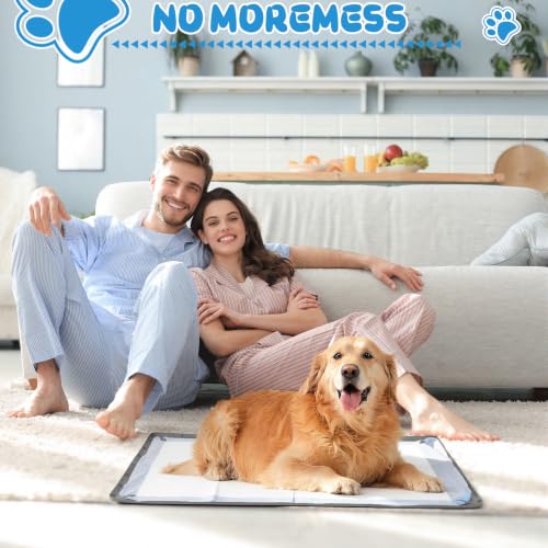Pee Pad Holder for Dogs, 36" x 25" Non-Slip Silicone Dog Puppy Pad Holder, No Spill Raised Lip High Edge,Portable, Magnetic fixation，Leak-Proof Mat Holder, Square Potty Trays for Home Floor Protection - size: 36" x 25"