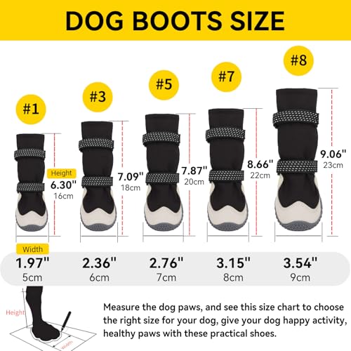 Dog Boots for Small to Large Breed, Waterproof Paw Protectors Anti-Slip Dog Winter Shoes with Adjustable Straps, Size 7 - size: Size 7
