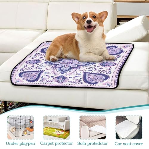 Qilmy Mandala Pet Mat, Waterproof Reusable Dog Training Pad Anti-Slip Pet Creat Pad for Small Medium Large Dogs and Cats - size: Smallx3