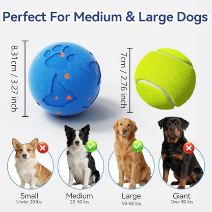 Smart Interactive Dog Toy Ball, Automatic Moving Rolling & Bouncing, Motion Activated E-TPU Dog Ball, Waterproof Chew Resistant for Medium & Large Dogs (Blue) - color: Blue