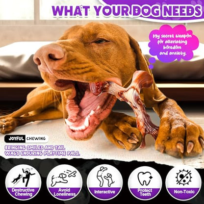 4 Pack Dog Chew Toys for Aggressive Chewers - Tough Indestructible Dog Toys with Bacon Flavor- Durable Nylon Bones Toy for Small Medium Large Breed - Puppy Gifts - size: Medium