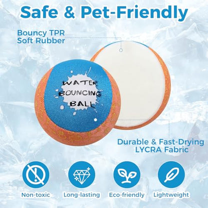 BINGPET Dog Pool Toy Floating Balls, 2 Pcs Dog Water Ball for Summer Swimming Bouncing Ball Pool Toys, Interactive Soft Dog Chew Balls for Small and Medium Dogs - color: Blue&Pink