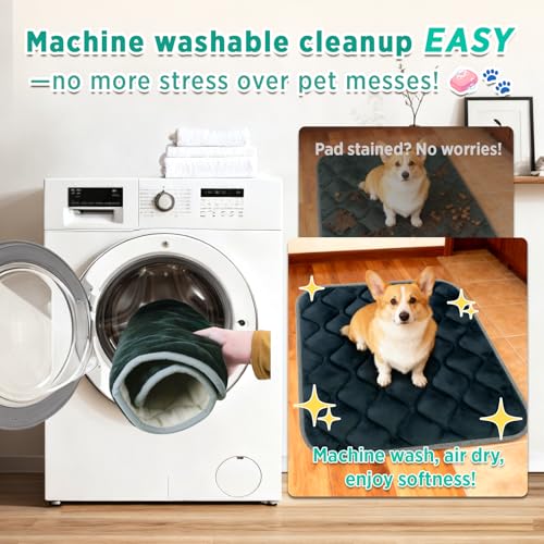 furrybaby Dog Bed Mat Flat Crate Mat with Anti-Slip Bottom Machine Washable Pet Kennel Pad for Dog Sleeping (M 30x19'', Grey Mat) - size: 30.0"L x 19.0"W x 0.7"Th