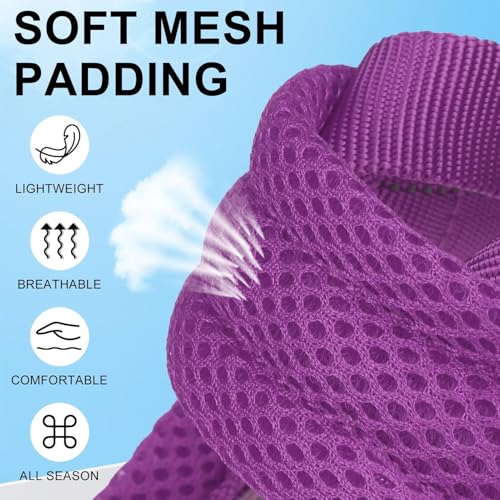 BEAUTYZOO No Pull Dog Harness Medium Sized Dog, Breathable Mesh Padded Dog Harness and Leash Set, Adjustable Reflective Escape Proof Dog Vest Harnessss Quick Fit for Training Walking, Purple M - color: Purple, size: M: Chest 21"-26.7"