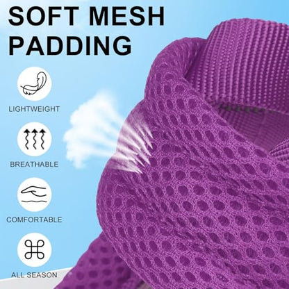 BEAUTYZOO No Pull Dog Harness Medium Sized Dog, Breathable Mesh Padded Dog Harness and Leash Set, Adjustable Reflective Escape Proof Dog Vest Harnessss Quick Fit for Training Walking, Purple M - color: Purple, size: M: Chest 21"-26.7"