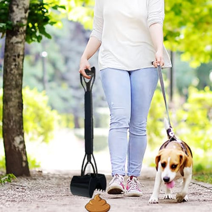 ienjoyed 2-Pack Pooper Scooper for Large Small Dogs Heavy Duty, 32" Long Handle Poop Scoop for Yard, Grass, Gravel, Dog Poop Grabber with High Strength Material - size: 32-inch(2-Piece)