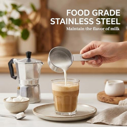 2 Pcs 1/4 Cup Scoop, 60ml 2oz Stainless Steel Measuring Cup Single Metal Dog Cat Food Scoop Coffee Measuring Cups Measure Cups for Cooking, Baking, Kitchen, Wet and Dry Ingredients, Dishwasher Safe
