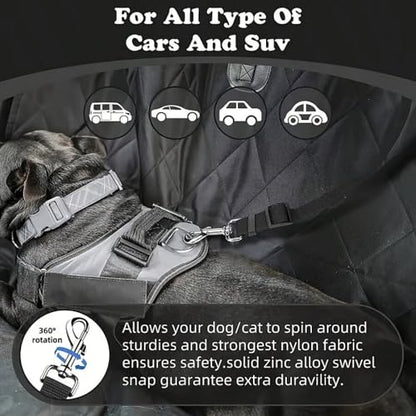 Dog Car Seat Belt Tether Adjustable Quick Release Buckle with Metal Clip, Secure Pet Seatbelt for Car SUV Travel, Black - color: Black