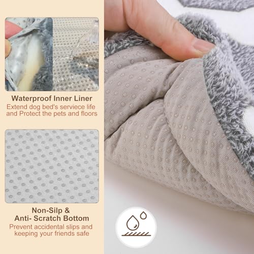 BEAUTYZOO Dog Bed Crate Pad 30 x 20 inch, Washable Dog Crate Mat for Medium Sized Dogs, Anti-Slip Pet Crate Bed Kennel Pad, Durable Cozy Puppy Sleeping Mat Rectangle Mattress, Grey - color: Wheat, size: 30.0"L x 20.0"W x 1.1"Th