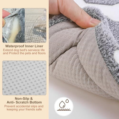 BEAUTYZOO Dog Bed Crate Pad 42 x 28 inch, Washable Dog Crate Mat for X-Large Sized Dogs, Anti-Slip Pet Crate Bed Kennel Pad, Durable Cozy Puppy Sleeping Mat Rectangle Mattress, Bone - color: Bone, size: 42.0"L x 28.0"W x 1.1"Th
