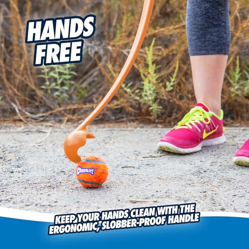 Chuckit! Sport 26L Dog Ball Launcher - Includes a 3-inch Diameter Large Ball for Dogs 60-100 Pounds - Manual Thrower for Dog Balls With a Slim Ergonomic Handle - 26-inch Length - size: Large, style: Sport